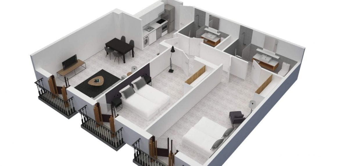 Cristina - 2 bedroom flat in Barcelona for expats - Plan