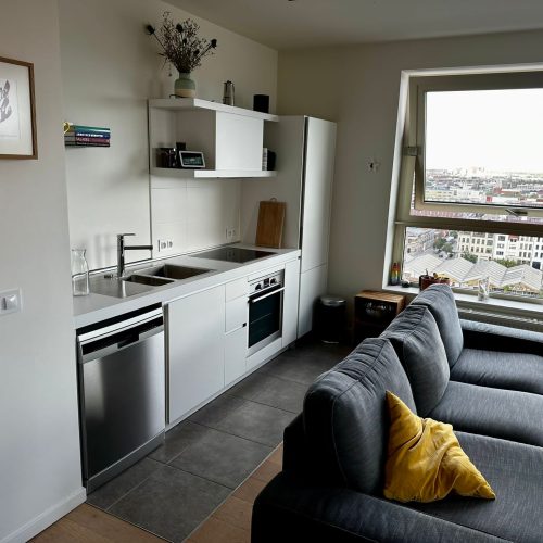 Eilandje, luxury apartment for rent in antwerp kitchen 1